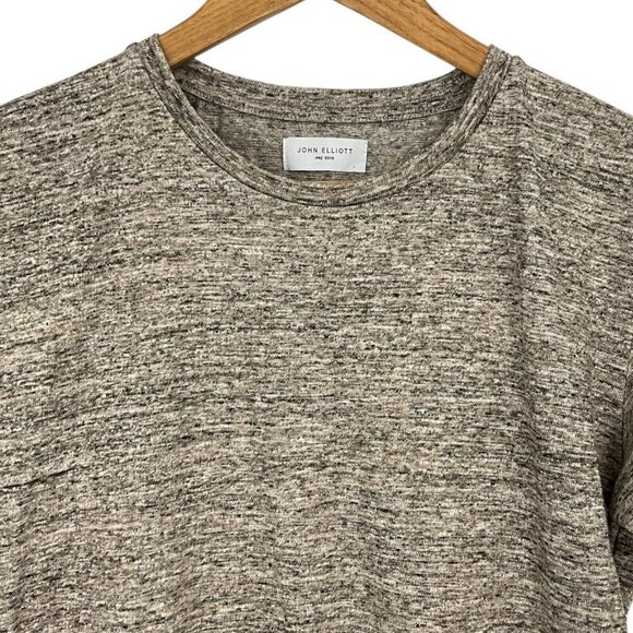 John Elliott Size S 1 T-Shirt Mens Heathered Brown Short Sleeve 100% Cotton - Picture 2 of 6